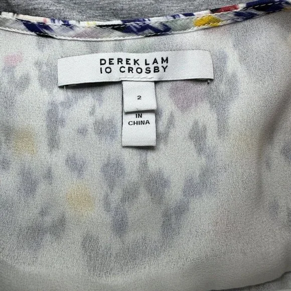 Derek Lam IO Crosby Dress, Multicolored, Ruffled, Line Buttons, Women 2‎ - Picture 6 of 10